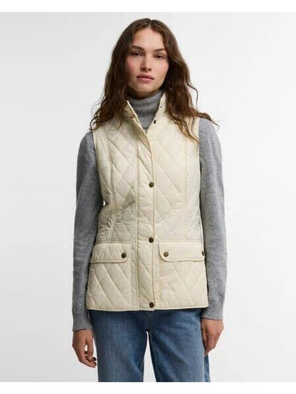 Barbour Women's Quilted Cream Ivory Vest Size UK 16 EU 42 USA 12